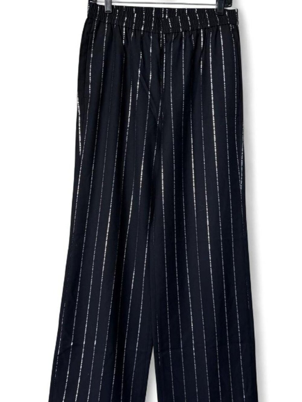 The Kooples Women's Black and Silver Trousers